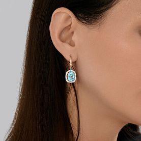 Серьги SOKOLOV - Золото 585, Топаз, Фианит (арт. 729030)