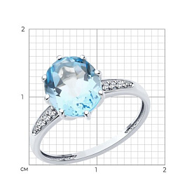 Кольцо Diamant - Серебро 925, Топаз, Фианит (арт. 94-310-02054-1)