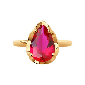 Кольцо SOKOLOV - Золото 585, Синтетический рубин (арт. 716875)