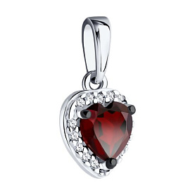 Подвеска SOKOLOV - Серебро 925, Гранат, Фианит (арт. 92030780)
