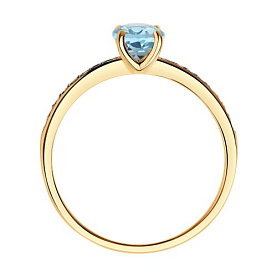 Кольцо SOKOLOV - Золото 585, Топаз, Фианит (арт. 716692)