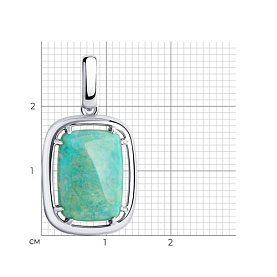 Подвеска Diamant - Серебро 925, Амазонит (арт. 94-330-00897-1)