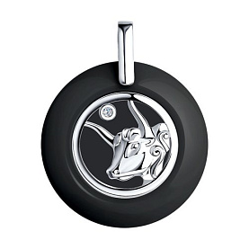 Подвеска Diamant - Серебро 925, Керамика, Фианит (арт. 94-130-01251-1)