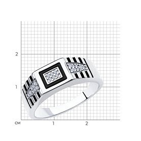 Кольцо Diamant - Серебро 925, Фианит, Эмаль (арт. 94-112-00722-1)