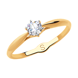 Кольцо SOKOLOV - Золото 375, Фианит (арт. 018177-4)