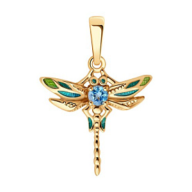 Подвеска SOKOLOV - Золото 585, Топаз, Эмаль (арт. 732927)