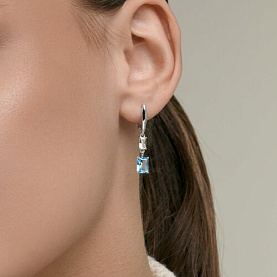 Серьги SOKOLOV - Золото 585, Горный хрусталь, Топаз (арт. 729422-3)