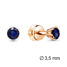 Серьги Аквамарин - Золото 375, Синтетический сапфир (арт. 42893Н.8)