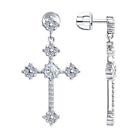 Серьги SOKOLOV - Серебро 925, Фианит (арт. 94023665)