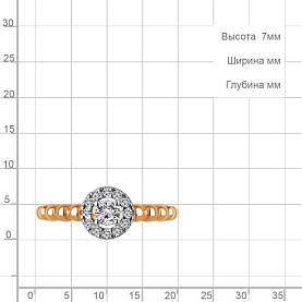 Кольцо Аквамарин - Серебро 925, Фианит (арт. 600408А.6)