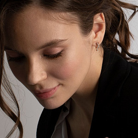 Серьги ЮФ Династия - Золото 585, Фианит (арт. 019612-1102)