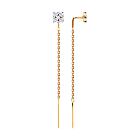 Серьги Diamant - Золото 585, Фианит (арт. 51-123-00431-1)