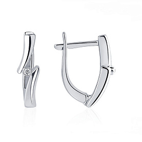 Серьги Platinum Lab. - Платина 950, Бриллиант (арт. ПС-007-01)