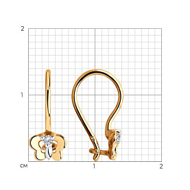 Серьги SOKOLOV - Золото 585, Фианит (арт. 028416)