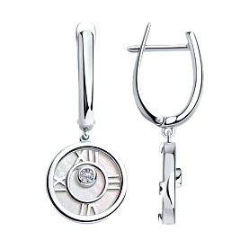 Серьги SOKOLOV - Серебро 925, Перламутр, Фианит (арт. 94023195)