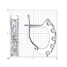 Серьги SOKOLOV - Серебро 925, Фианит (арт. 94023518)