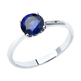 Кольцо SOKOLOV - Серебро 925, Синтетический сапфир (арт. 88010056)