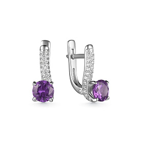 Серьги Дар - Серебро 925, Синтетический александрит, Фианит (арт. С-3919рс94600)