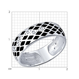 Кольцо Diamant - Серебро 925, Фианит, Эмаль (арт. 94-110-00073-2)