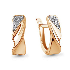 Серьги Аквамарин - Серебро 925, Фианит (арт. 400121А.6)