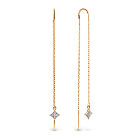 Серьги ЮФ Династия - Золото 375, Фианит (арт. 031802-5102)