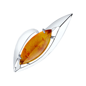 Брошь SOKOLOV - Серебро 925, Янтарь (арт. 83040014)