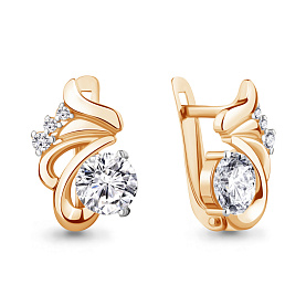 Серьги Аквамарин - Серебро 925, Фианит (арт. 49168А.6)