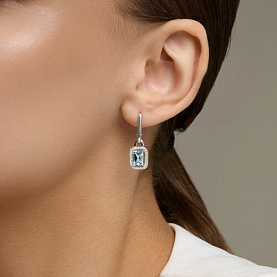 Серьги SOKOLOV - Серебро 925, Топаз, Фианит (арт. 92023243)