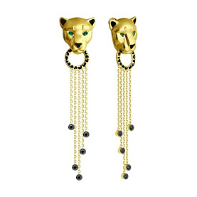 Серьги Diamant - Серебро 925, Фианит, Эмаль (арт. 93-121-02057-1)