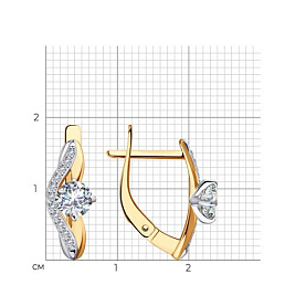 Серьги SOKOLOV - Золото 585, Фианит (арт. 51-120-02031-1)