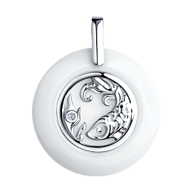 Подвеска Diamant - Серебро 925, Керамика, Фианит (арт. 94-130-00581-1)