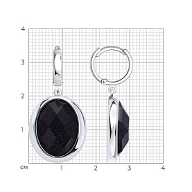 Серьги Diamant - Серебро 925, Авантюриновое стекло (арт. 94-321-02318-1)