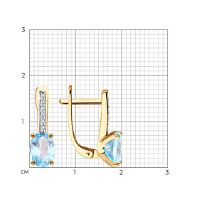 Серьги SOKOLOV - Золото 585, Топаз, Фианит (арт. 727971)