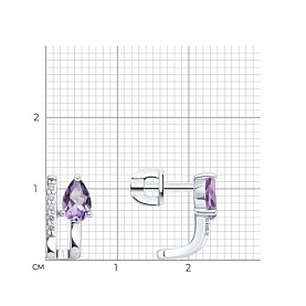 Серьги SOKOLOV - Серебро 925, Аметист, Фианит (арт. 92025325)