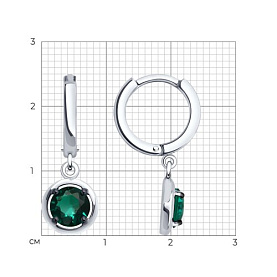 Серьги SOKOLOV - Серебро 925, Синтетический турмалин (арт. 92023029)