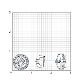 Серьги SOKOLOV - Серебро 925, Фианит (арт. 94024436)