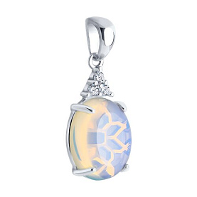 Подвеска Diamant - Серебро 925, Опалит, Фианит (арт. 94-330-01837-1)