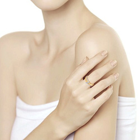 Кольцо SOKOLOV - Золото 585, Фианит (арт. 017220)