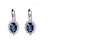 Серьги Platinum Lab. - Платина 950, Сапфир (арт. ПС-206С-01)