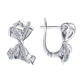 Серьги SOKOLOV - Серебро 925, Фианит (арт. 94027606-91)