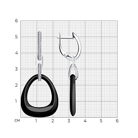 Серьги Diamant - Серебро 925, Керамика, Фианит (арт. 94-121-01902-1)
