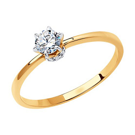 Кольцо SOKOLOV - Золото 585, Фианит (арт. 018953)