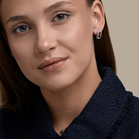 Серьги SOKOLOV - Серебро 925, Гранат, Фианит (арт. 92023277)