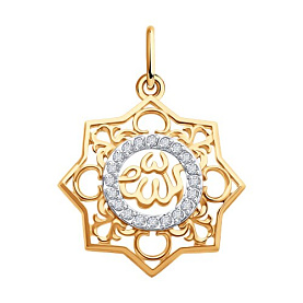 Подвеска SOKOLOV - Золото 585, Фианит (арт. 036639)