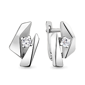 Серьги Аквамарин - Серебро 925, Фианит (арт. 48898А.5)