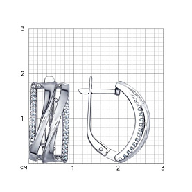 Серьги SOKOLOV - Серебро 925, Фианит (арт. 94022467)