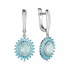 Серьги Дар - Серебро 925, Агат, Кварц, Фианит (арт. С-5061рс43513500)