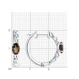 Серьги SOKOLOV - Серебро 925, Раухтопаз (арт. 92022283)