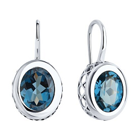 Серьги SOKOLOV - Золото 585, Топаз лондон (арт. 728833-3)