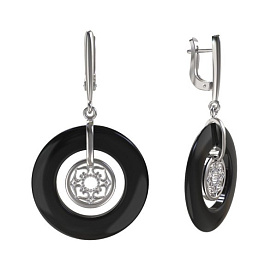 Серьги ООО "ЮК "Арина" - Серебро 925, Оникс (арт. 1031842-01220-N)